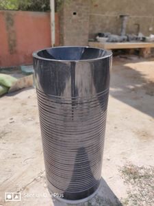 Lavabo de pedestal de mármol redondo moderno Textura de piedra pulida de lujo para villas y baños de hoteles - Product Image 4