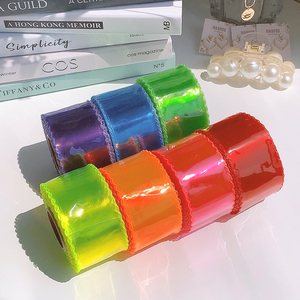 Nastro di plastica del nastro del PVC della gelatina 5cm con il bordo smerlato per gli archi dei capelli e la decorazione del paesaggio - Product Image 4