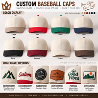 Casquette de baseball en sergé de coton à 5 panneaux avec logo personnalisé, bicolore, broderie 3D, profil haut, visière incurvée, fermeture snapback, vente en gros OEM ODM