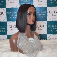 Perruque Bob Lace Front HD Transparente Sans Colle de Haute Qualité, Cheveux Vierges Vietnamiens Ondulés Profonds, Double Tissage, Densité 180%