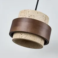Luminaire suspendu en travertin naturel nordique, lustre en pierre wabi-sabi, style rétro industriel pour chambre à coucher, bureau, salle à manger, lampe suspendue au plafond