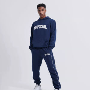 Conjunto Deportivo Casual de Otoño para Hombre, Talla Grande, Sudadera con Capucha y Pantalones con Logotipo Personalizado - Product Image 1