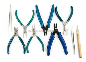 คีมจมูกแบนมีกากเพชรแบบมืออาชีพเครื่องมือทำเครื่องประดับ4.5in สแตนเลสแบบลวดดัดลูกปัดงานฝีมือแบบ DIY เข้มข้น - Product Image 4