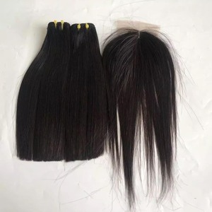 LSY Vente en gros Vague naturelle Remy trame plate Paquets humains à double tirage Cuticule alignée Cheveux vierges bruts du Vietnam - Product Image 2