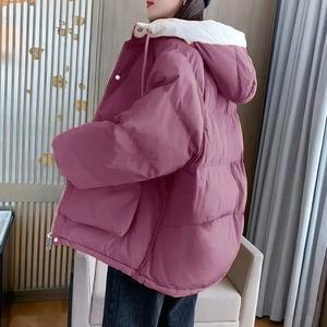 Veste d'hiver rembourrée en coton 2024 pour femme, bouffante épaissie de grande taille avec col montant et techniques imprimées pour les étudiants - Product Image 3
