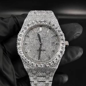 Reloj Mecánico Personalizado de Alta Gama para Hombre, con Incrustaciones de Diamantes de Laboratorio Hechas a Mano, Acero Inoxidable, Moissanita Helada, Automático de Lujo - Product Image 1