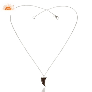 Pendentif en pierre de Quartz fumé pour femme, bijoux, en argent Sterling fin, nouvelle tendance, 2020 - Product Image 4