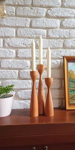 เชิงเทียนตกแต่งงานแต่งงานเชิงเทียนไม้สำหรับตกแต่งบ้านเชิงเทียนแบบโบราณ - Product Image 3