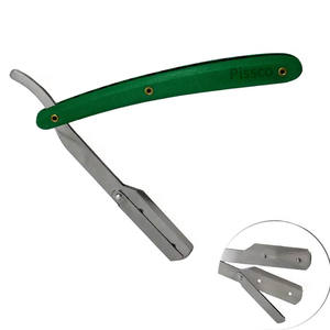 Navajas de afeitar de doble filo de alta calidad para barbería, soporte para navaja de afeitar, navaja de afeitar plegable de acero inoxidable para el cabello de Pissco - Product Image 2