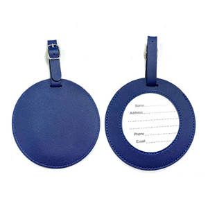 Vente en gros d'étiquette de bagage ronde en cuir PU avec logo personnalisé - Product Image 5