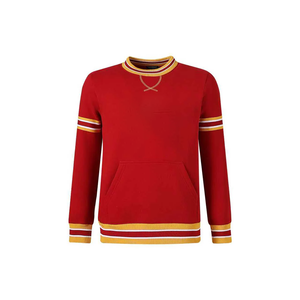 Tuskegee Crimson Winter Varsity Pocket Crewneck |   Pull en polaire unisexe avec patch brodé de l'année de fondation et bordure dorée - Product Image 1