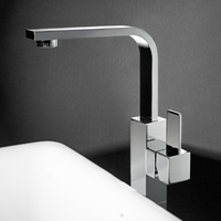Robinet de salle de bain élégant à un seul trou, fabriqué en Italie à 100 %, avec cartouche en laiton de haute qualité et corps en acier inoxydable, pour la vente au détail et l'exportation