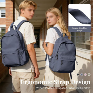 Sac à dos scolaire de voyage confortable avec compartiment pour ordinateur portable, matériau imperméable, fermeture éclair, design durable pour les activités quotidiennes - Product Image 6