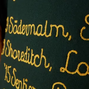 Veste de baseball décontractée de haute qualité avec logo personnalisé, veste de sport de style universitaire, vert bleu, veste de baseball de style universitaire pour hommes - Product Image 4