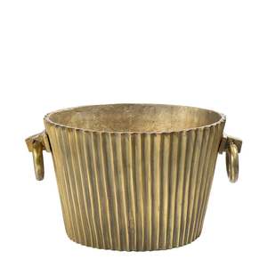 Cubo de hielo clásico de latón perfecto para el almacenamiento de vino y la decoración de la barra con acabado superficial pulido brillante dorado suave - Product Image 5