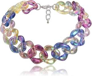 Chaîne à maillons en résine inspirée des défilés de mode, qui aide à transformer les idées en accessoires magnifiques, chaîne à maillons pour filles - Product Image 6