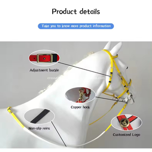 Ensemble de bride pour cheval d'équitation en cuir imperméable et acier inoxydable, avec voile anti-mouches, licol en corde souple, course d'endurance pour chevaux - Product Image 6