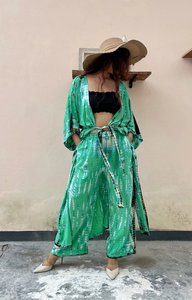 ชุดชายหาดคลุมยาวสำหรับผู้หญิง,ชุดกิโมโน2ชิ้นเสื้อผ้าไซส์ใหญ่พิเศษน่าสนใจใหม่ปี2022 - Product Image 3