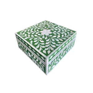 Artware indio artesanal para decoración del hogar, cajas para el hogar, cajas de joyería de nácar azul indio, diseño Rectangular, Región del Golfo - Product Image 3