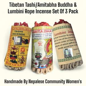 ชุดธูปเชือก Lumbini ทำด้วยมือจากธิเบตแบบ Tashi Amitabha & Lumbini ทำด้วยมือกระดาษไส้ตะเกียงธรรมชาติเป็นมิตรต่อสิ่งแวดล้อม20-30นาที - Product Image 2