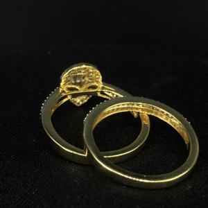 10kt Classic Yellow <b>Gold</b> Bridal <b>Ring</b> <b>Set</b> with Round Diamond 0.48cts and Baguette Diamond 0.04cts for Wedding & Anniversary - Product Image 3