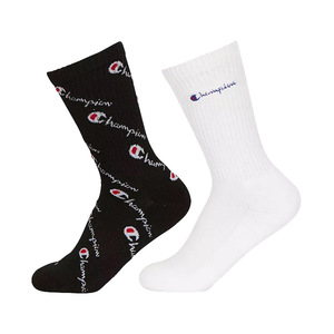Chaussettes Champion Logo Crew 2 paires pour garçons Couleur : Noir/Blanc 100% authentiques - Product Image 1