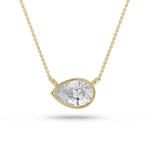 Colgante solitario con diamante talla pera de 0.30 ct, cultivado en laboratorio, con engaste de bisel, en platino, para fiesta de compromiso. - Product Image 1