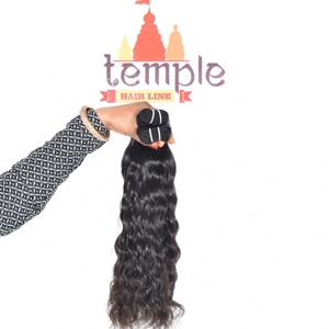 Color natural negro mujeres templo indio virgen cutícula alineada fabrica paquete ondulado procesamiento sin extensiones de cabello humano - Product Image 3