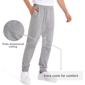 กางเกงวอร์มขาตรงมีกระเป๋ามีซิปน้ำหนักเบากางเกงผ้าฝ้ายโพลีเอสเตอร์ระบายอากาศ - Product Image 3