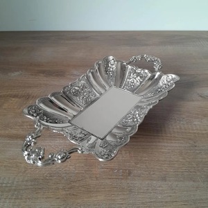 Luxury Rectangle Silver Finished Serving <b>Bowl</b> with Stand for Fruits <b>Snacks</b> and Decorative Display Handcrafted From India - Product Image 5