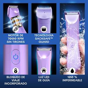 Tondeuse corporelle sans fil 100 % étanche pour femme, utilisation humide/sèche, sans coupures, lames en acier inoxydable remplaçables, alimentation USB - Product Image 4