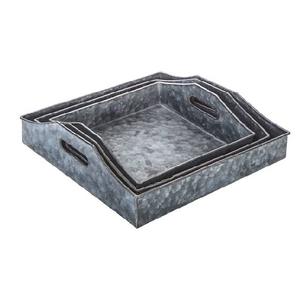 Bandeja de servicio de acero galvanizado redondo de granja vintage tamaño personalizado con asas de borde de cobre respetuosas con el medio ambiente para uso doméstico - Product Image 2