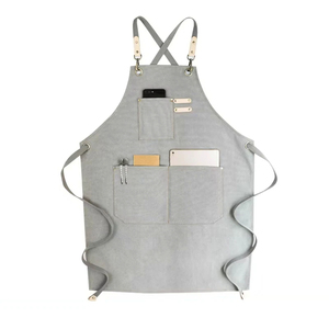 Tablier en toile Bavoir Tabliers de cuisine réglables pour homme et femme avec poches à outils - Product Image 4