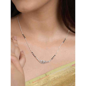 NOVAMART Fine Buy Pure Silver Mangalsutra Fine Beaded Necklaces Perfect Gift for Your <b>Wife</b> Wholesale Export - Product Image 5