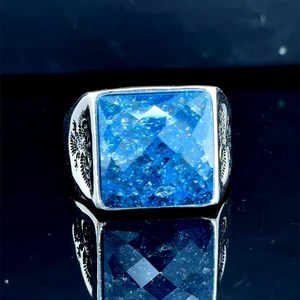 แหวนพลอยสีเงินสำหรับผู้ชายแหวนตรานกอินทรีสเตอร์ลิง925แหวนสี่เหลี่ยมสไตล์วินเทจเครื่องประดับทำด้วยมือตุรกีสำหรับเขาแหวนขนาดใหญ่ - Product Image 5