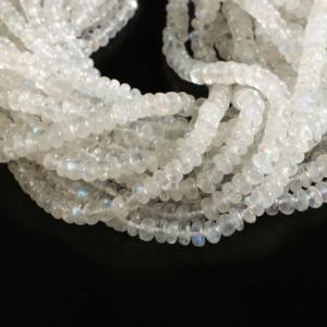 Perles rondes lisses en pierre de lune arc-en-ciel 3,5-5,5 mm, pierre de lune naturelle à reflets bleus, perles de pierres précieuses en vrac, 16 pouces pour la fabrication de bijoux - Product Image 1