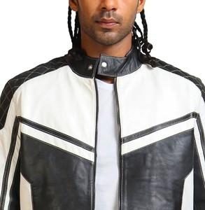 OEM personalizable transpirable a prueba de viento impermeable chaqueta de moto de cuero genuino de los hombres de alta calidad - Product Image 2