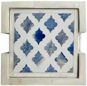 Posavasos Artesanal con Incrustaciones de Hueso, Estilo Bohemio, Cuadrado, Ecológico, Ligero, Diseñado para una Colocación Elegante de Tazas y Vasos, Clásico - Product Image 4