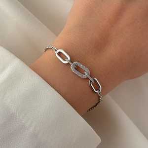 สร้อยข้อมือเงินแท้ 925 สไตล์มินิมอลโบฮีเมียน ชุบโรเดียม เครื่องประดับแฟชั่นสำหรับเด็ก สวมใส่ได้ทุกวัน ของขวัญวันครบรอบที่ดีที่สุด - Product Image 6