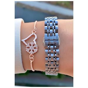 ยี่ห้อควันสีกันน้ํารับประกัน 2 ปีสายเหล็กนาฬิกาข้อมือผู้หญิง - สร้อยข้อมือ - Product Image 3