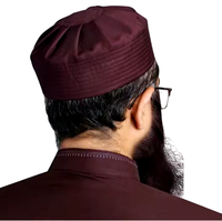 Chapeau de prière islamique Kufi en velours Umar de qualité supérieure, 100% polyester, léger, fait main, pour adultes, accessoires printemps-été