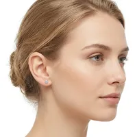 Juego de 6 Pares de Aretes Minimalistas con Circonita Cúbica de Corte Princesa de 3 mm, Poste de Plata de Ley 925, Hipoalergénicos, Joyería para Regalo