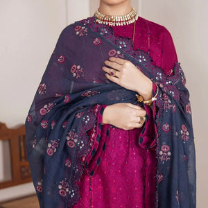 Vente en gros Robe pakistanaise 3 pièces de la collection hiver imprimée en lin Shalwar Kameez Vêtements en soie originaux - Product Image 4