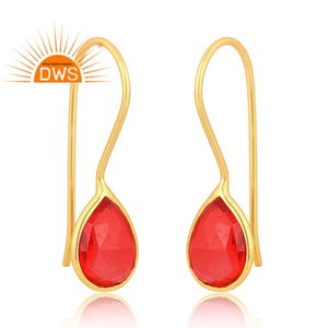 ต่างหูควอตซ์ชุบทอง18K คู่โกเมนแบบห้อยอัญมณีดีเครื่องประดับจากผู้ผลิต - Product Image 2