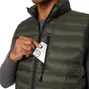 Chaqueta con capucha negra pesada diseñador personalizado impresión Logo sin mangas hombres brillante invierno burbuja impermeable chaqueta transpirable - Product Image 5