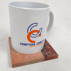 Sous-verres en bambou et résine vierges, personnalisables, écologiques, épaisseur 10 mm, carrés et ronds, pour boissons, vente en gros - Product Image 1