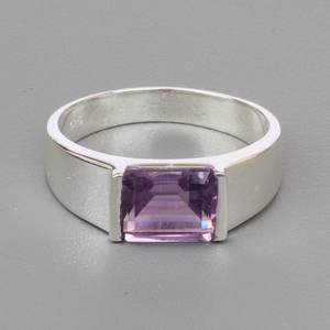 Bague en améthyste véritable faite à la main en argent sterling 925 Bague pour homme Cadeau de fiançailles et d'anniversaire pour lui ou elle Cadeau pour papa - Product Image 2