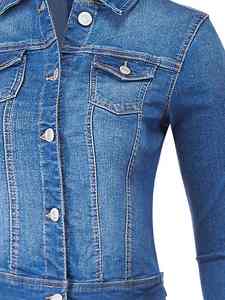Nouvelle collection : Blouson en jean pour femme, design tendance, manches longues, bouton unique, style cowboy, vente chaude - Product Image 3