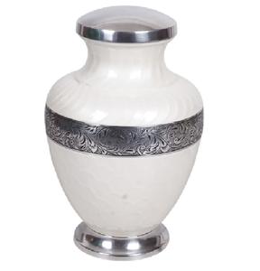 Urna de cremación de Metal de estilo americano con acabado blanco para cenizas humanas, urna decorativa para cenizas de metal, urna funeraria para aplicaciones para adultos - Product Image 3