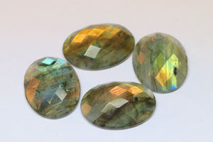 Labradorite Damier Ovale Dos Plat Pierre Multi Flashy Labradorite Pierre Libre Pour Bijoux 10x8mm à 20x15mm - Product Image 5